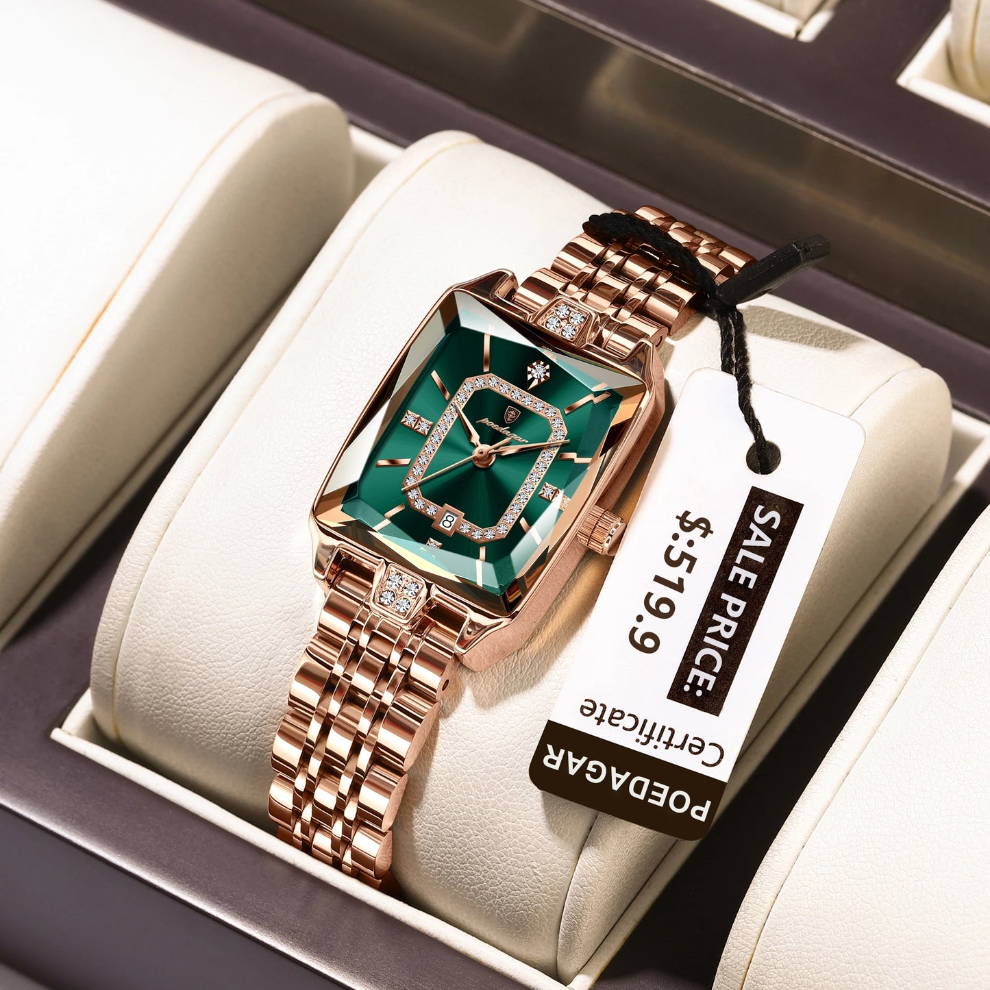 POEDAGAR Luxury Watch For Woman Waterproof Calendar High Quality Ladies Watch Stainless Steel Quartz Women's Watches Elegant+Box